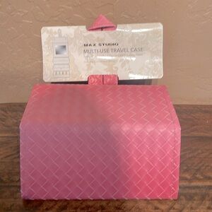 NWT MAX Studio Multi-Use Pink vegan Leather Travel Case